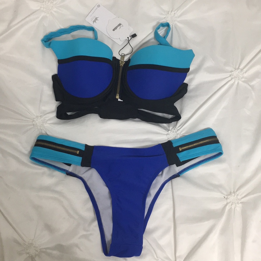 Color Block Bikini Set Size M - Picture 1 of 5